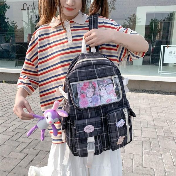 school bags summer fashion women's backpack trendy plaid schoolbag for girls nylon large-capacity waterproof travel
school bags summer fashion women's backpack trendy plaid schoolbag for girls nylon large-capacity waterproof travel