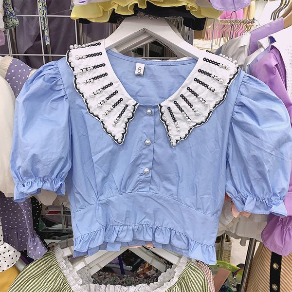frizzy blowing sleeves short blouse gola doll shirt summer girl 2020 ladies all-game collection student bluffs 13w6, Black
frizzy blowing sleeves short blouse gola doll shirt summer girl 2020 ladies all-game collection student bluffs 13w6, Black