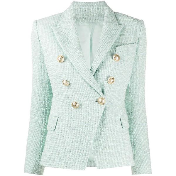 women's suits & blazers high street est 2021 designer jacket classic metal buttons double breasted tweed blazer mint green, White;black
women's suits & blazers high street est 2021 designer jacket classic metal buttons double breasted tweed blazer mint green, White;black