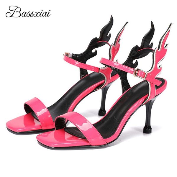 sandals flame-shaped ankle strap women for girls thin high heels square open toes mutilcolor patent leather runway shoes summer, Black
sandals flame-shaped ankle strap women for girls thin high heels square open toes mutilcolor patent leather runway shoes summer, Black