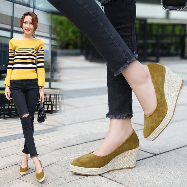 dress shoes 2021 women wedge shallow mouth pointed pumps women's espadrille high heels fashion breathable platform party wedding, Black
dress shoes 2021 women wedge shallow mouth pointed pumps women's espadrille high heels fashion breathable platform party wedding, Black