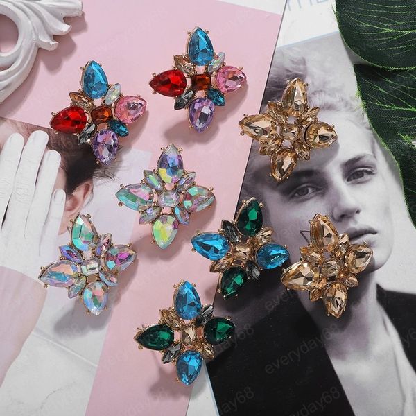 cute flower shape bright stud earrings for women boho colorful crystal earring jewelry gifts brincos, Golden;silver
cute flower shape bright stud earrings for women boho colorful crystal earring jewelry gifts brincos, Golden;silver
