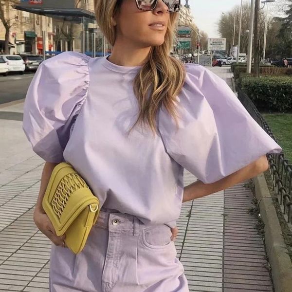 women's blouses & shirts oversize women elegant purple 2021 summer fashion ladies vintage loose blouse casual female sweet girls chic, White
women's blouses & shirts oversize women elegant purple 2021 summer fashion ladies vintage loose blouse casual female sweet girls chic, White