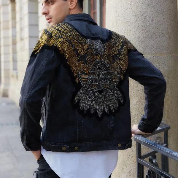 men's jackets casual hip hop baseball collar fashion men's denim jacket eagle printed broken hole beads jeans gold stage, Black;brown
men's jackets casual hip hop baseball collar fashion men's denim jacket eagle printed broken hole beads jeans gold stage, Black;brown