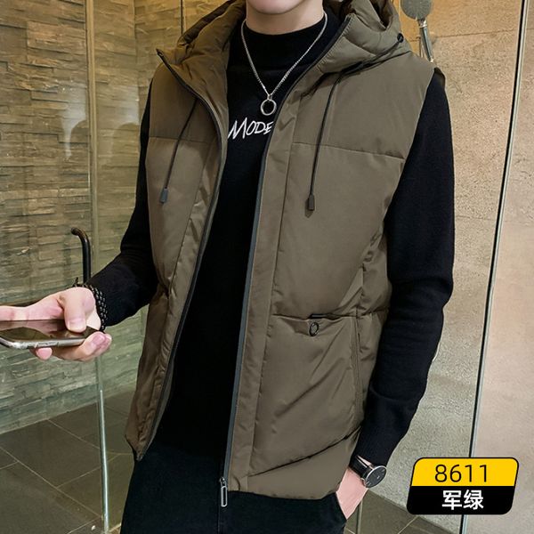 down cotton autumn and winter men's waistcoat korean fashion large youth hooded jacket, Black;white
down cotton autumn and winter men's waistcoat korean fashion large youth hooded jacket, Black;white