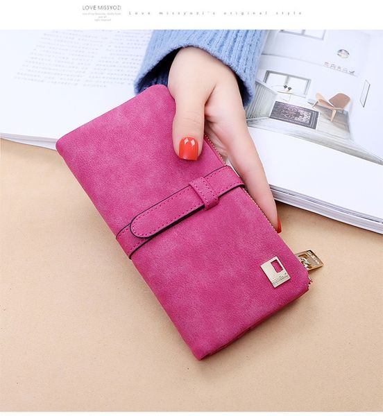 2020 new fashion women wallets drawstring nubuck leather zipper wallet womens long design purse two fold more color clutch, Red;black
2020 new fashion women wallets drawstring nubuck leather zipper wallet womens long design purse two fold more color clutch, Red;black