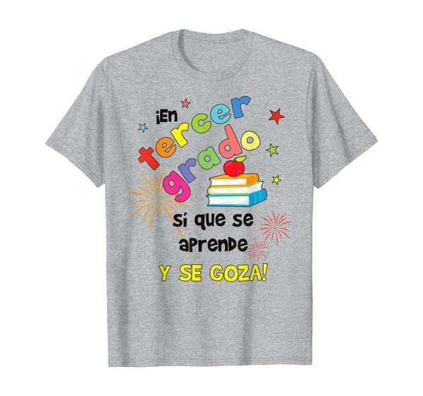 spanish third grade teacher graphic t-shirt, White;black
spanish third grade teacher graphic t-shirt, White;black