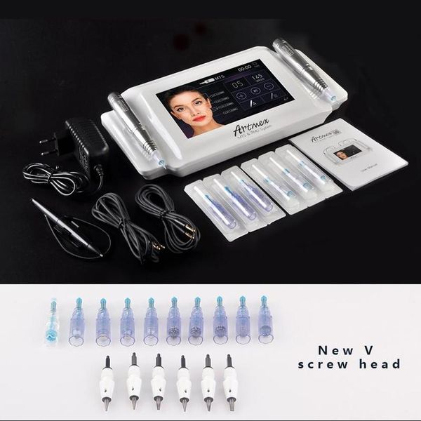 other beauty equipment artmex v8 tattoo pen permanent makeup machine with 2 hand pieces220