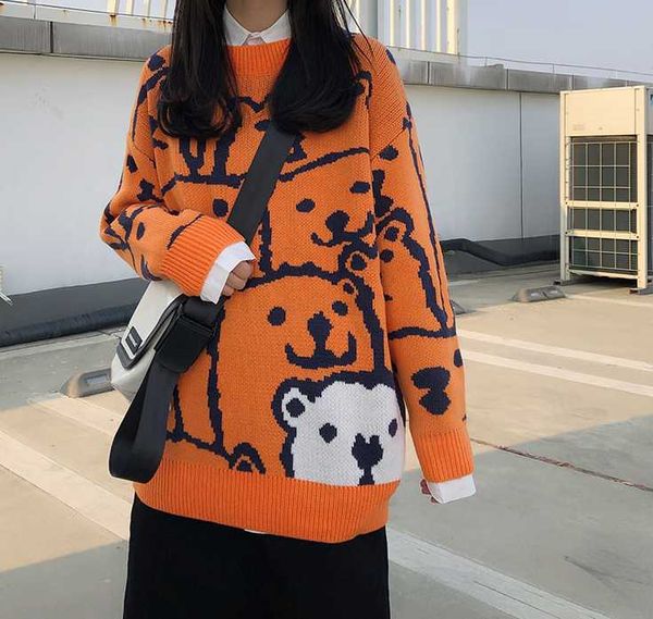women's sweaters autumn and winter loose thick knit student wild pullover sweater, White;black
women's sweaters autumn and winter loose thick knit student wild pullover sweater, White;black