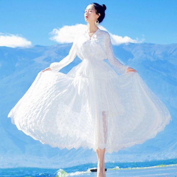 casual dresses 2021 summer lace embroidered v-neck retro slim dress fairy seaside resort long sleeve party beach, Black;gray
casual dresses 2021 summer lace embroidered v-neck retro slim dress fairy seaside resort long sleeve party beach, Black;gray