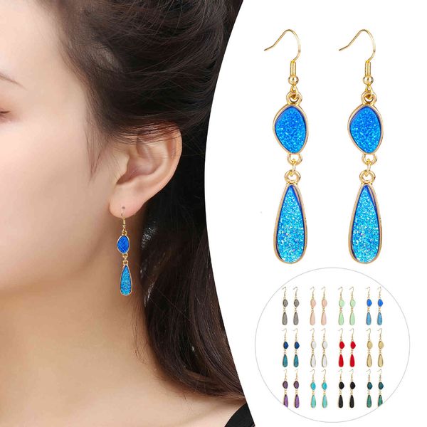 crystal cluster fashion resin crystal teeth earrings personality irregular long water drop earrings, Golden
crystal cluster fashion resin crystal teeth earrings personality irregular long water drop earrings, Golden