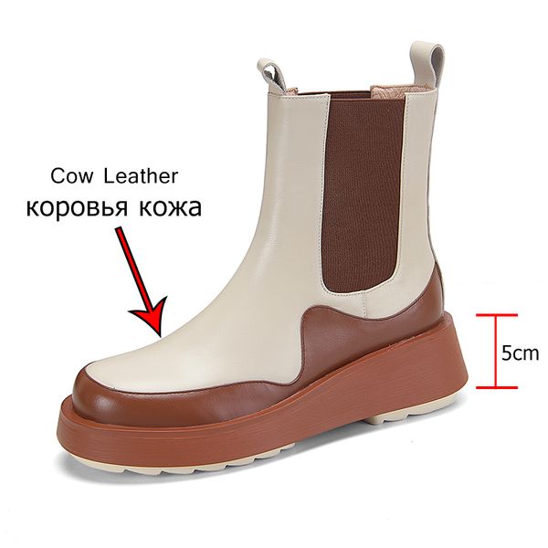 Genuine Leather Ankle Boots For Women Slip On Round Toe Platform Flat Hheel Mixed Color Party Boots Footwear Size 34-39, Black without fur
Genuine Leather Ankle Boots For Women Slip On Round Toe Platform Flat Hheel Mixed Color Party Boots Footwear Size 34-39, Black without fur