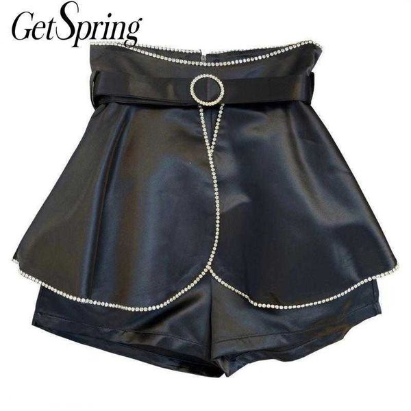 getspring women shorts drill lotus leaf belt decoration satin retro high waisted ladies spring summer fashion 210601, White;black
getspring women shorts drill lotus leaf belt decoration satin retro high waisted ladies spring summer fashion 210601, White;black