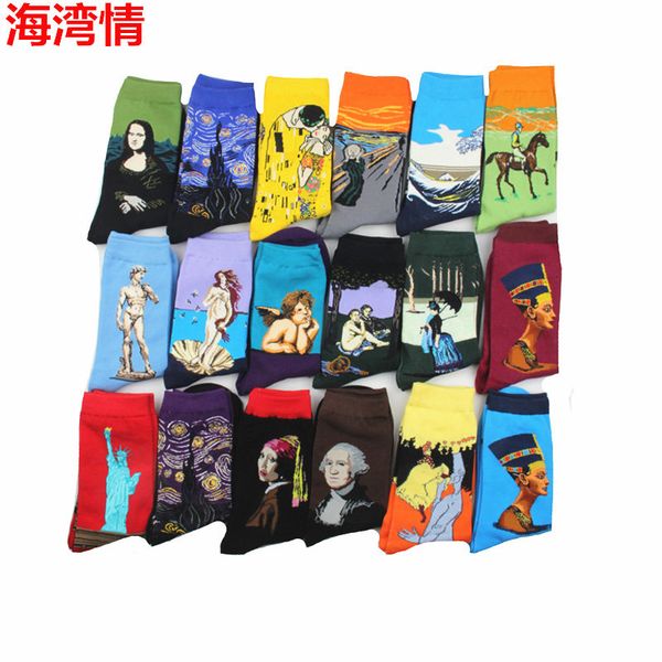 socks hosiery autumn and winter personality art world famous seri men's oil painting socks, Black;white
socks hosiery autumn and winter personality art world famous seri men's oil painting socks, Black;white