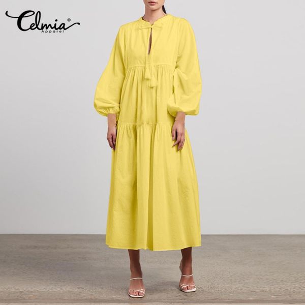 casual dresses celmia women long sleeve shirt dress 2021 fashion solid tassel baggy vestidos pleated stitching bandage party elegant robe, Black;gray
casual dresses celmia women long sleeve shirt dress 2021 fashion solid tassel baggy vestidos pleated stitching bandage party elegant robe, Black;gray