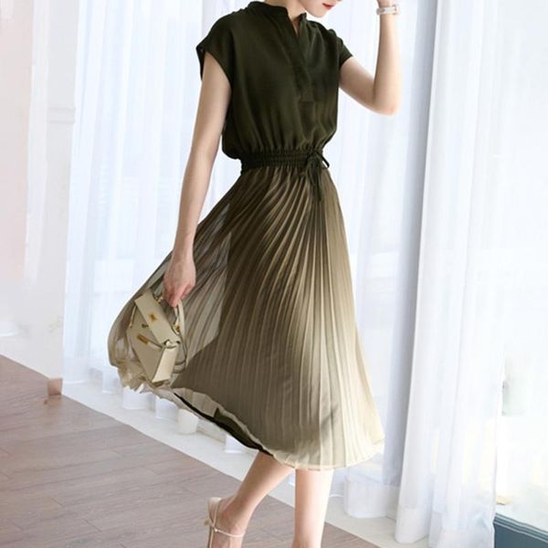 party dresses summer 2021 japanese style temperament pleated gradient thin lace tight women's dress v-neck sleeved korean fashion, White;black
party dresses summer 2021 japanese style temperament pleated gradient thin lace tight women's dress v-neck sleeved korean fashion, White;black