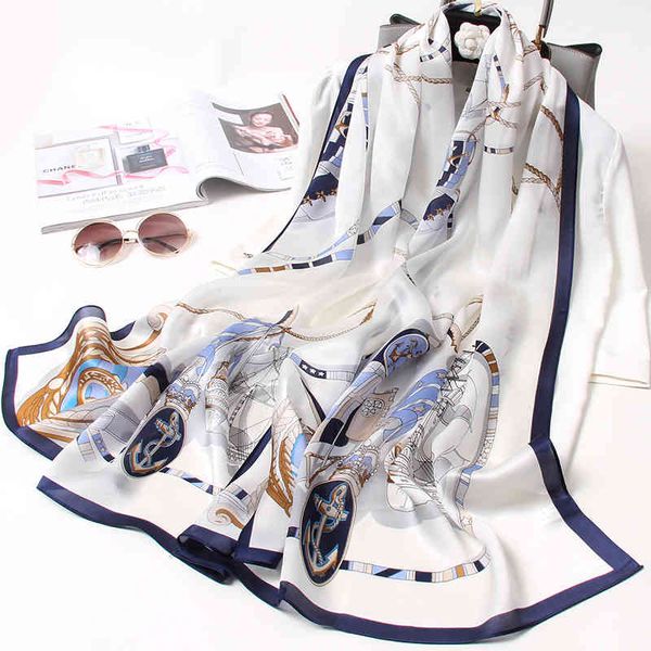 100% pure for women luxury natural neckerchief echarpe femme long silk bufanda print shawls neck scarf 170x53cm, Blue;gray
100% pure for women luxury natural neckerchief echarpe femme long silk bufanda print shawls neck scarf 170x53cm, Blue;gray