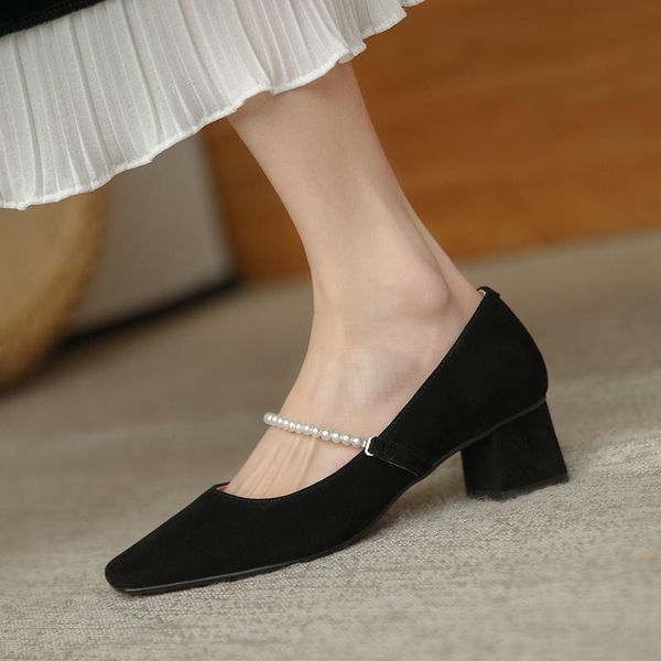 dress shoes bead buckle design sheepskin suede soft genuine leather high heels street fashion party women heel, Black
dress shoes bead buckle design sheepskin suede soft genuine leather high heels street fashion party women heel, Black
