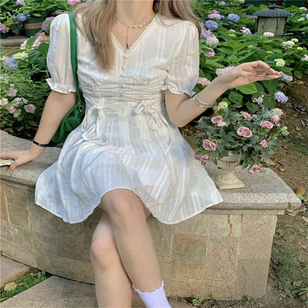 korean one-piece womens dress for summer style v-neck puffy sleeves drawstring white temperament elegant chiffon short, Black;gray
korean one-piece womens dress for summer style v-neck puffy sleeves drawstring white temperament elegant chiffon short, Black;gray