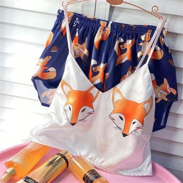 fox printing satin cami with shorts women pajamas sleepwear set summer ladies shorts set nightwear, Black;red
fox printing satin cami with shorts women pajamas sleepwear set summer ladies shorts set nightwear, Black;red