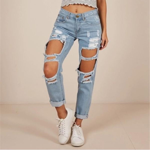 women's jeans wepbel women holes ankle length pants trousers high waist hole vintage summer fashion, Blue
women's jeans wepbel women holes ankle length pants trousers high waist hole vintage summer fashion, Blue