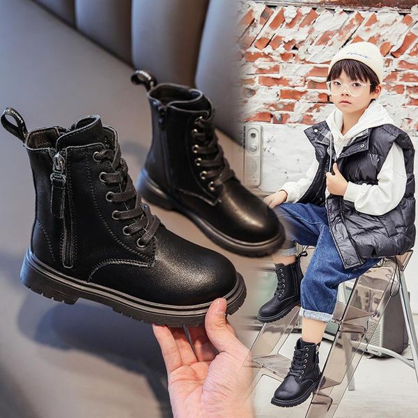 boots autumn & winter children fashion genuine leather shoes with short plush girls boys ankle boot size 26-37, Black;grey
boots autumn & winter children fashion genuine leather shoes with short plush girls boys ankle boot size 26-37, Black;grey