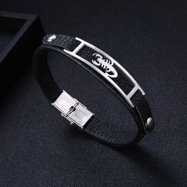 charm bracelets 2021 fashion jewelry stainless steel scorpio bracelet men vintage cuff & bangles leather pulsera hombre, Golden;silver
charm bracelets 2021 fashion jewelry stainless steel scorpio bracelet men vintage cuff & bangles leather pulsera hombre, Golden;silver