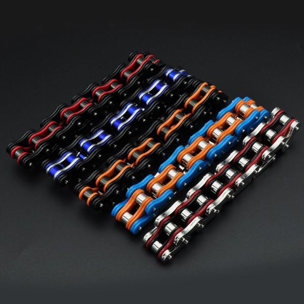 fashion mens bracelets biker jewelry gold black orange blue plated stainless steel motorcycle bicycle link chain bracelet, Golden;silver
fashion mens bracelets biker jewelry gold black orange blue plated stainless steel motorcycle bicycle link chain bracelet, Golden;silver