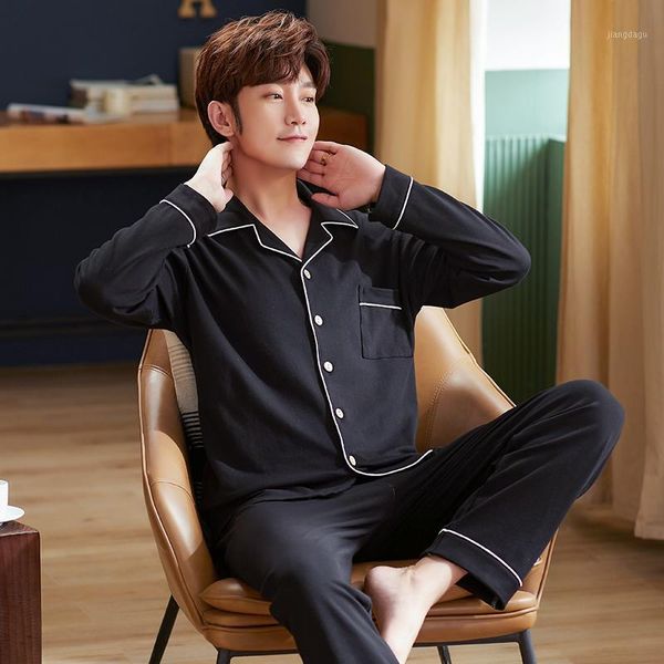 men's sleepwear autumn knitted cotton men long sleeve pajamas plus size 3xl man suit loose soft leisure male homewear nightwear, Black;brown
men's sleepwear autumn knitted cotton men long sleeve pajamas plus size 3xl man suit loose soft leisure male homewear nightwear, Black;brown