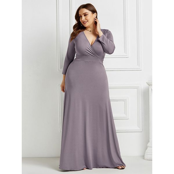 fashion solid color long dress deep v-neck plus size long-sleeved jumpsuit party, Black
fashion solid color long dress deep v-neck plus size long-sleeved jumpsuit party, Black