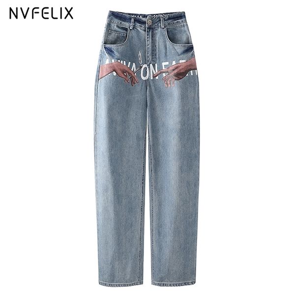 high waist jeans women's pants mom printed loose wide leg straight traf fashion denim streetwear trousers for female 210922, Blue
high waist jeans women's pants mom printed loose wide leg straight traf fashion denim streetwear trousers for female 210922, Blue