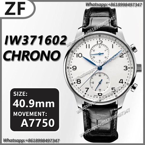 wristwatches men's mechanical watch portugieser chronograph 150 years iw371602 zf 1:1 edition white dial on black leather strap a7750, Slivery;brown
wristwatches men's mechanical watch portugieser chronograph 150 years iw371602 zf 1:1 edition white dial on black leather strap a7750, Slivery;brown