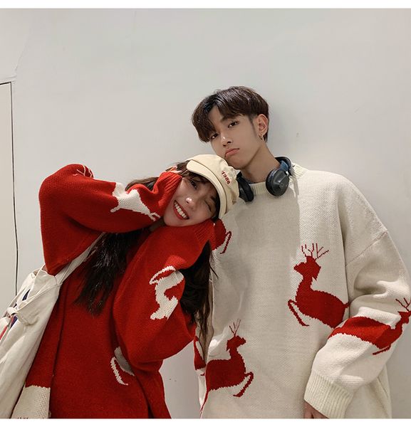 christmas coat sweater korean fashion lovers family women look matching clothes wear ht19, White;black
christmas coat sweater korean fashion lovers family women look matching clothes wear ht19, White;black