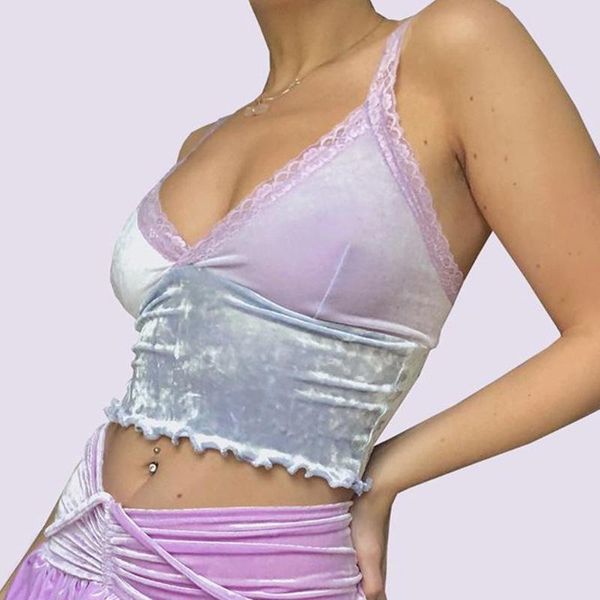 women's tanks & camis 2021 women y2k crop velvet sling lace patchwork corset v neck tee female lady sweet e-girl clothing, White
women's tanks & camis 2021 women y2k crop velvet sling lace patchwork corset v neck tee female lady sweet e-girl clothing, White