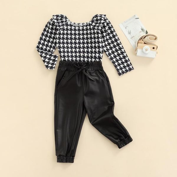 clothing sets 2pcs girls houndstooth pants autumn tracksuit, long sleeve pullover elastic for kids, 2-7 years, White
clothing sets 2pcs girls houndstooth pants autumn tracksuit, long sleeve pullover elastic for kids, 2-7 years, White