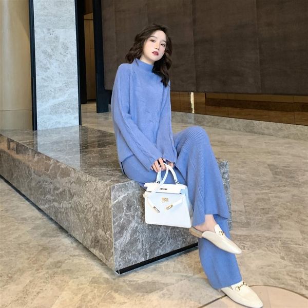 2021 new sweater women autumn winter knit sweater+pant 2 piece set turtleneck pullovers and wide leg pants casual warm sets n308678z, White
2021 new sweater women autumn winter knit sweater+pant 2 piece set turtleneck pullovers and wide leg pants casual warm sets n308678z, White