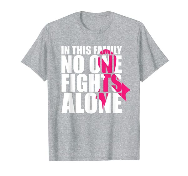 in this family no one fights alone-breast cancer awareness t-shirt, White;black
in this family no one fights alone-breast cancer awareness t-shirt, White;black