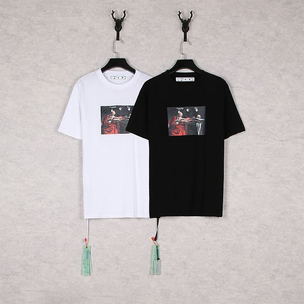 2021 off now white summer new religious print series oversized short sleeve t-shirt, White;black
2021 off now white summer new religious print series oversized short sleeve t-shirt, White;black
