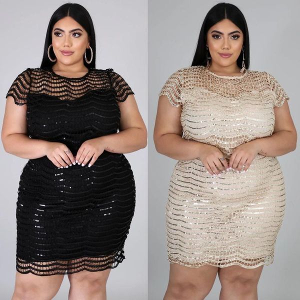 casual dresses club bling sequined dress woman short sleeve o-neck vestidos plus size female sequin party elegant robe 4xl 5xl, Black;gray
casual dresses club bling sequined dress woman short sleeve o-neck vestidos plus size female sequin party elegant robe 4xl 5xl, Black;gray