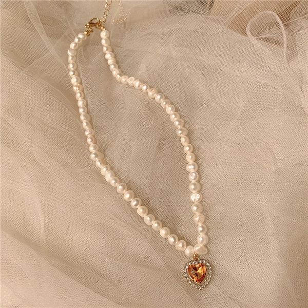 2021 handmade freshwater pearl choker necklace luxury crystal heart pendant necklace, Golden;silver
2021 handmade freshwater pearl choker necklace luxury crystal heart pendant necklace, Golden;silver