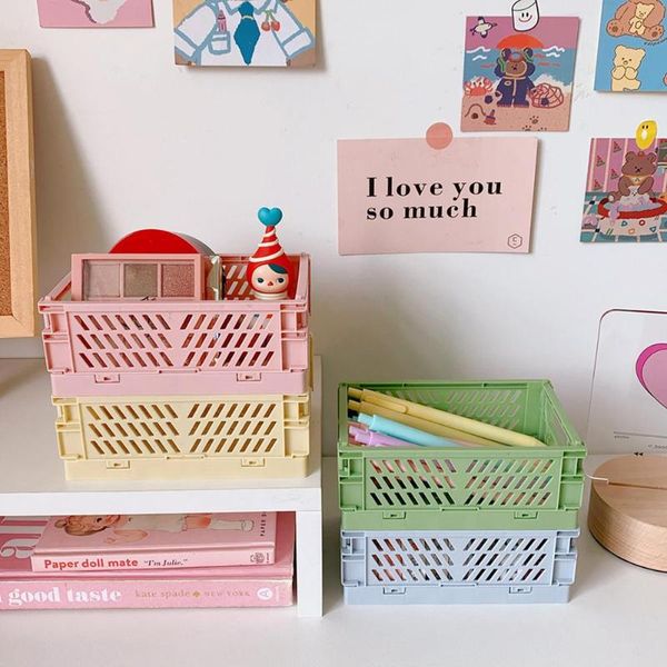 storage baskets folding plastic box deskcase collapsible crate basket utility sundries cosmetic container holder
storage baskets folding plastic box deskcase collapsible crate basket utility sundries cosmetic container holder