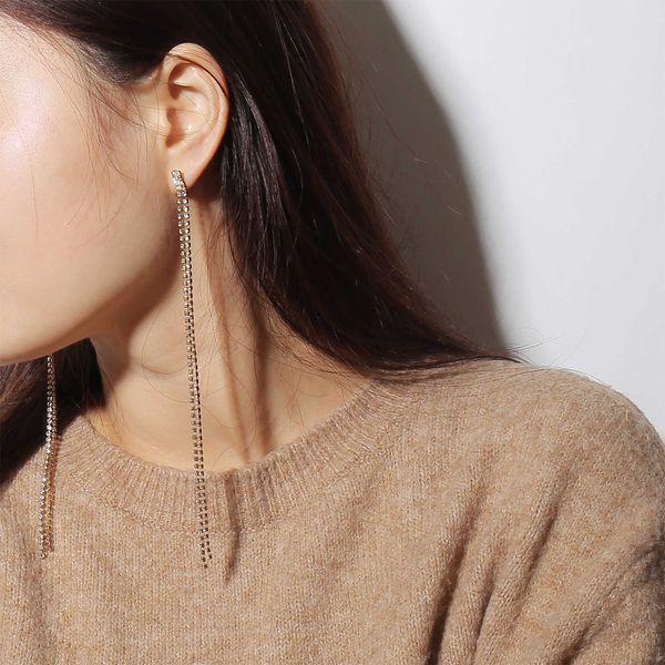 jewelry personality exaggeration full diamond claw chain long one line tassel earrings b05608, Silver
jewelry personality exaggeration full diamond claw chain long one line tassel earrings b05608, Silver