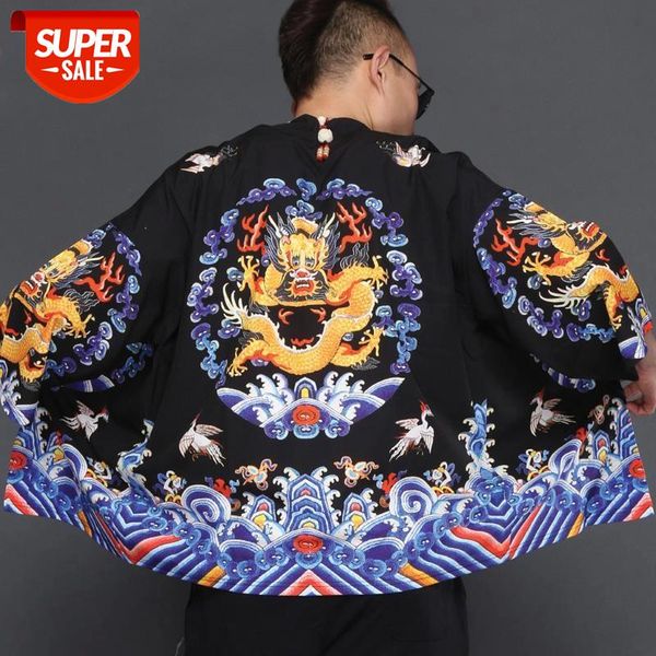 Chinese Costume Dragon Robe Cardigan Shirt Men 3/4 Sleeve Loose Casual Summer Tops #sz5X, White;black
Chinese Costume Dragon Robe Cardigan Shirt Men 3/4 Sleeve Loose Casual Summer Tops #sz5X, White;black