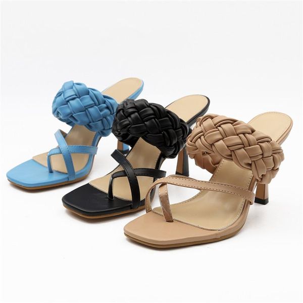 fashion braided high heels sandals women runway party shoes woman weave mules shoes thin heel flip flops size 41 42, Black
fashion braided high heels sandals women runway party shoes woman weave mules shoes thin heel flip flops size 41 42, Black