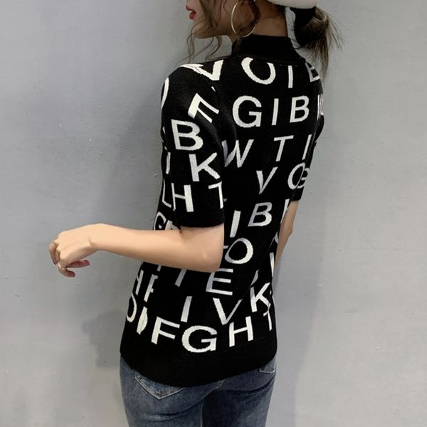 summer korean style knit women tshirt fashion letter mock neck bottoming shirt ropa mujer slim tees 2021 new t08105l jsg9, White
summer korean style knit women tshirt fashion letter mock neck bottoming shirt ropa mujer slim tees 2021 new t08105l jsg9, White