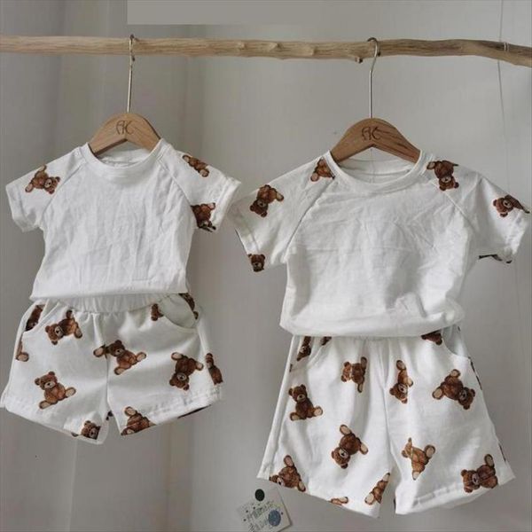 summer baby cotton soft clothes set fashion bear print children short sleeve t shirt shorts kids boys sport suit, White
summer baby cotton soft clothes set fashion bear print children short sleeve t shirt shorts kids boys sport suit, White
