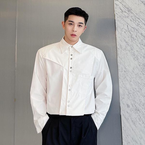 men's casual shirts shirt 2021 autumn korean version personalized functional style three-dimensional tailoring long sleeve trend, White;black
men's casual shirts shirt 2021 autumn korean version personalized functional style three-dimensional tailoring long sleeve trend, White;black