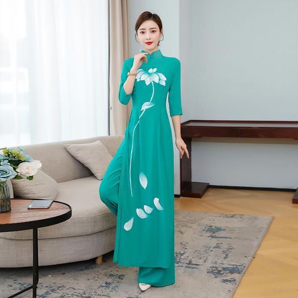 women's fur & faux wholesale clothing 2021 spring and summer aodai hand painted temperament cheongsam dress wide leg pants elegant two, Black
women's fur & faux wholesale clothing 2021 spring and summer aodai hand painted temperament cheongsam dress wide leg pants elegant two, Black