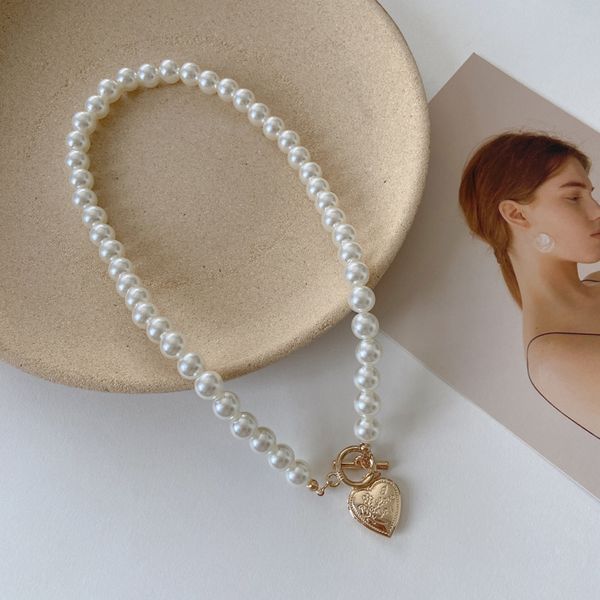 necklac fashion pearl versatile, simple ot clasp necklace, women's love pendant necklace, Silver
necklac fashion pearl versatile, simple ot clasp necklace, women's love pendant necklace, Silver