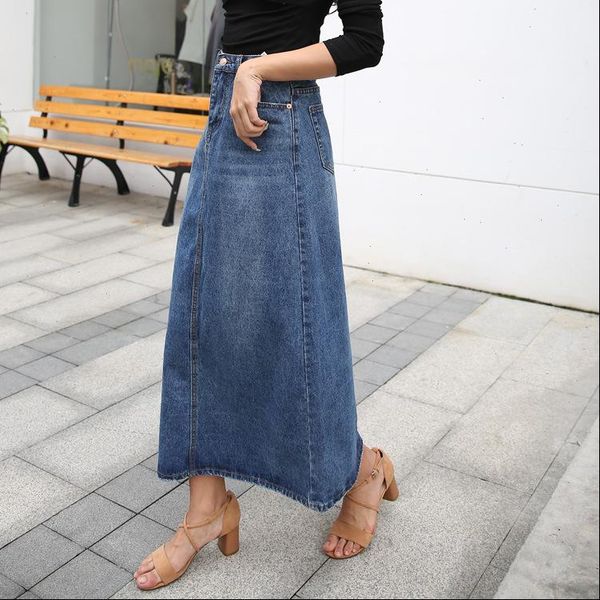 women plus size long casual denim skirt autumn women a line long maxi skirts woman high waist jeans skirts no belt, Black
women plus size long casual denim skirt autumn women a line long maxi skirts woman high waist jeans skirts no belt, Black